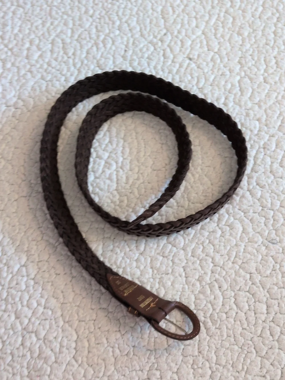 Vintage 80's Genuine Braided Leather Chocolate Brown Western Belt Minimalist